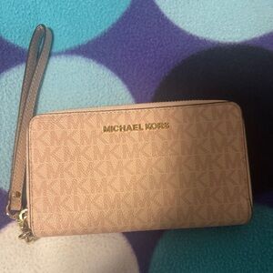 Michael Kors Blush Monogram Wristlet